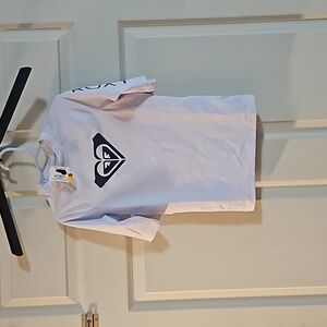 Roxy Girls’ Whole Hearted Short Sleeve Rashguard: WHITE:NEW WITH TAGS: SIZE S(8)